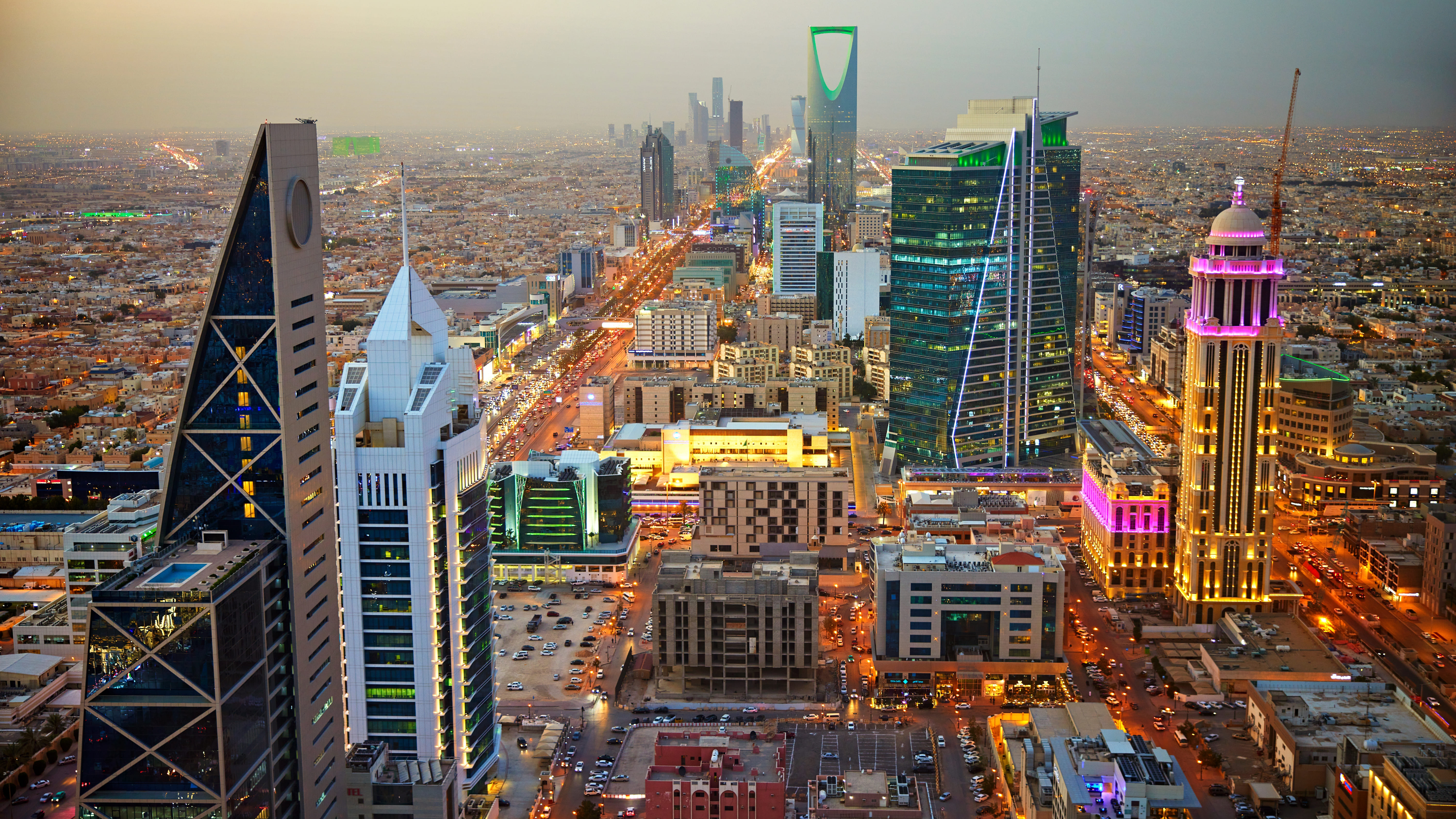 Riyadh skyline at dusk